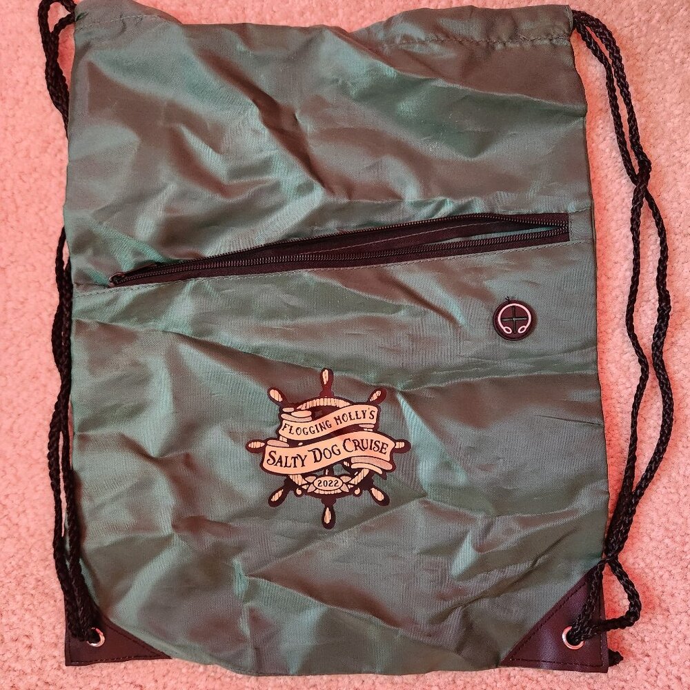 Flogging Molly's 2022 Salty Dog Cruise string backpack with zipper pocket